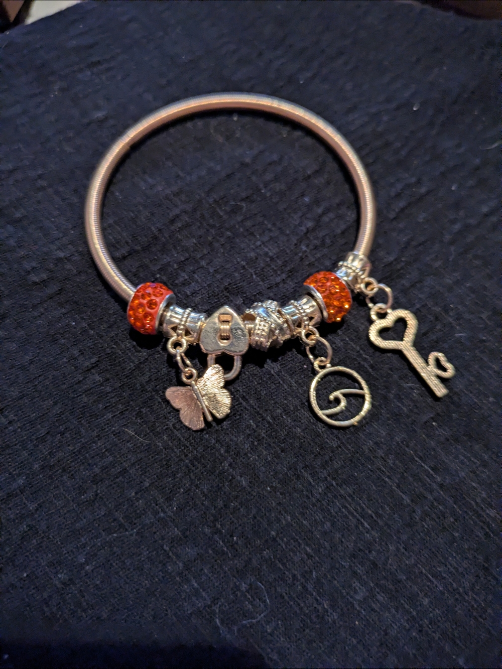 2 bracelets - Silver and Gold tone Beads